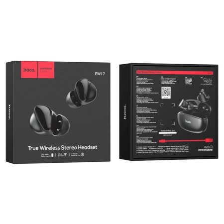 Hoco EW17, TWS headphones, wireless, vacuum, BT 5.3, 30/350 mAh, black-4