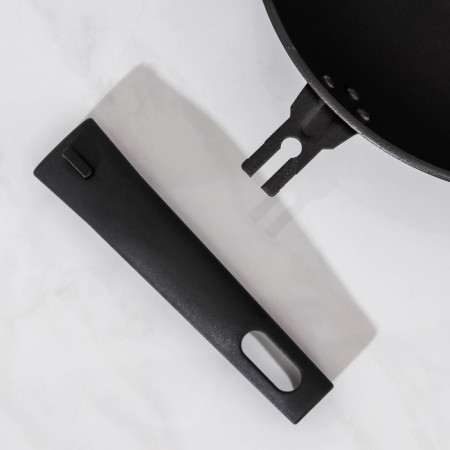 Pan Wok, D = 26 cm, removable handle, anti -stick coating, black color-4