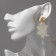 Acryl Earrings "Ghosts" sheets, white-golden color in silver