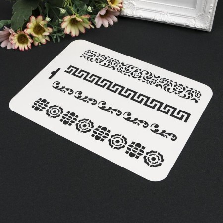 Stencil plastic "Flower patterns" 16x22 cm-2