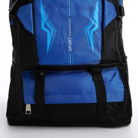 A backpack with a lightning with an increase, 65l, 4 external pockets, blue color-5
