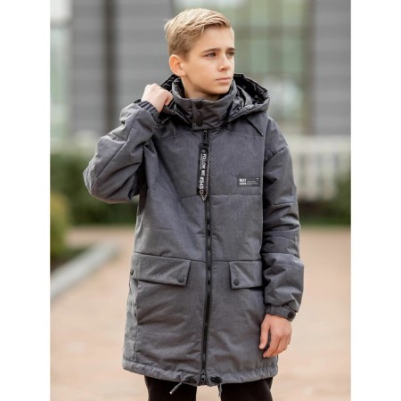 Park jacket for a boy, height 128 cm, color black graphite-3