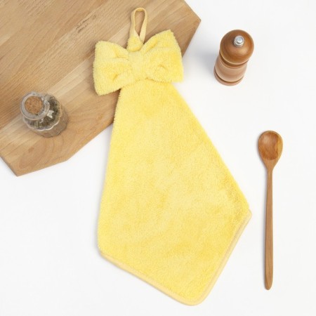 Kitchen towel of the share "bow" cv. Yellow 28x40 cm, microfiber, 100% p/e
