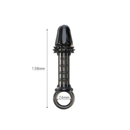 Oki-tank penis nozzle, massage, prolonging, with an erective ring, black-1