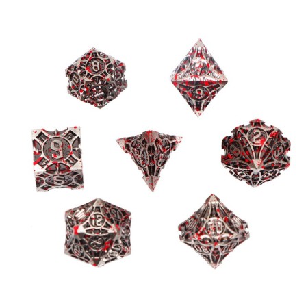A set of cubes for D&D (Dungeons and Dragons, DND) "Game time", Series: D&D, 7 pcs, bloody-2