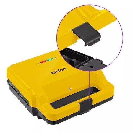 Multipecar KITFORT KT-3610-3, 800 W, Vienna Waffley/Grill/Sandwich, black and yellow-5