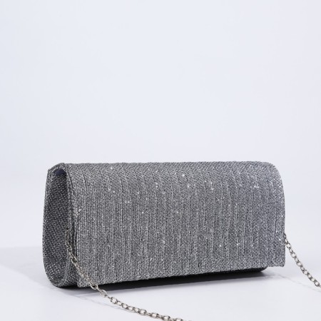 Magneta bag, long chain, silver color-3