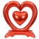 Foil ball 36 "heart", on a stand, red, under the air