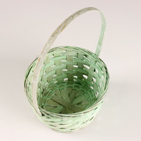 Wicker basket, d16x10xh32cm, green, bamboo-1