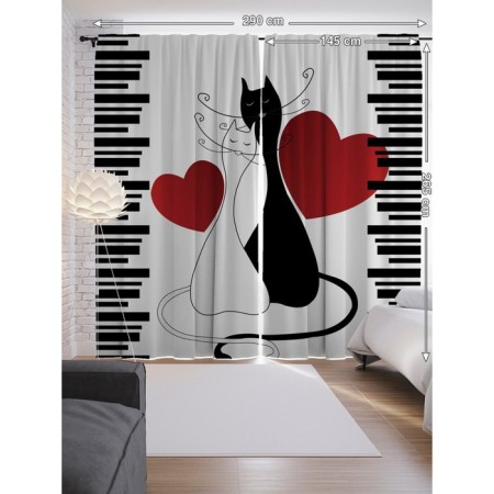 Photostes "Cats and Love", Saten, size 145x265 cm, 2 pcs-1