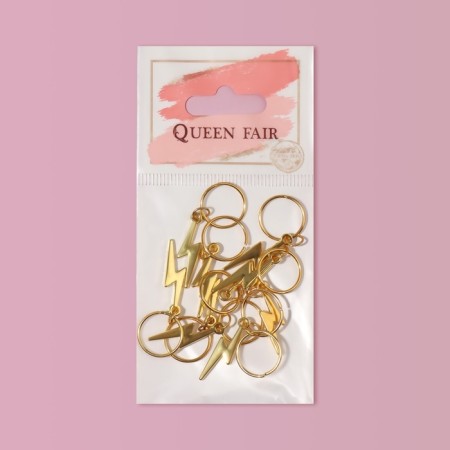 Hair piercing "Lightning", 4.1 × 1.3 cm, 10 pcs, golden color-3