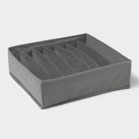 Organizer for storing linen "Smart", 7 cells, 32 × 32 × 10 cm, color gray color