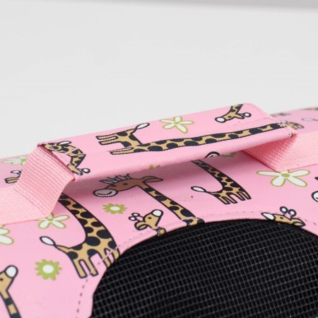 Bag - Animal Carriage "Giraffes", Pink, Size S, 37.5 x 17 x 22 cm-7