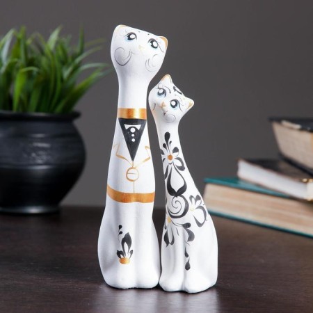 Figure "Love Cats" set 2pcs white 5x8x18cm