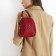 Women's backpack of artificial leather with lightning, 1 pocket, red color