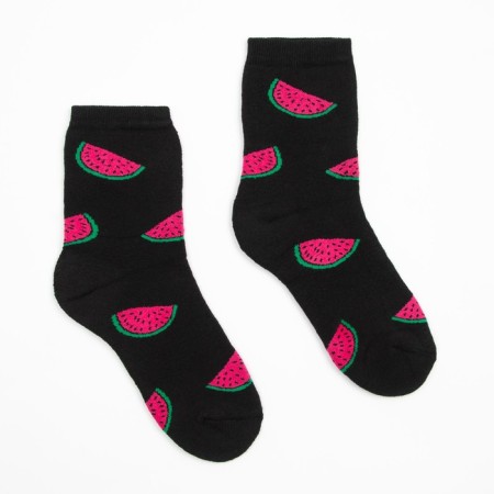 Women's terry socks "watermelon", black color, size 23-25-1