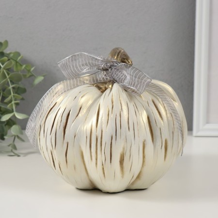 Polystone souvenir "Golden pumpkin with a bow" 18x17x15.5 cm
