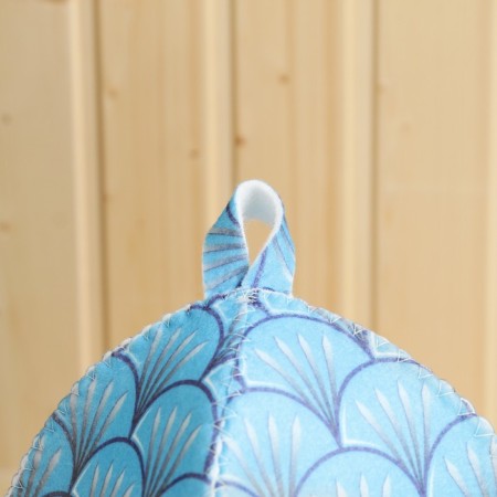 Set for a bath with a print "Water Dragon": a hat, mitten, rug, blue, p. 41-43-2