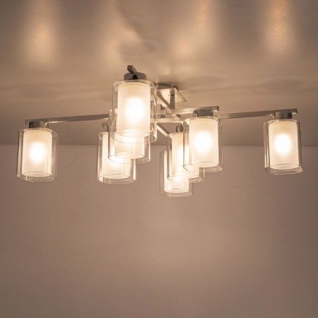 Ceiling Citilux Cutilux CL111180, 76.5x76.5x23.5 cm, 8x75W, E27, Gray color-7
