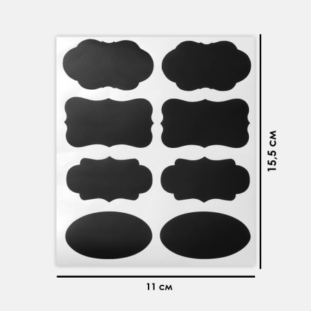 Cretaceous price tags "oval" self -adhesive, black color, set of 5 sheets 3.5 × 5 cm-2