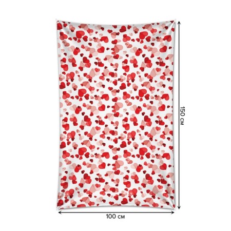 Decorative panel with photo printing "abundance of hearts", vertical, size 100x150 cm-1