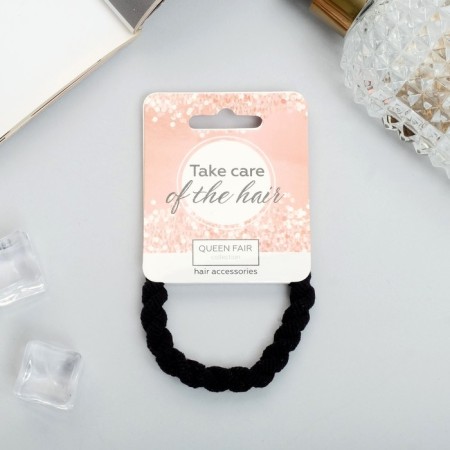 Hair gum "Sport" rope, 5 cm, beige black