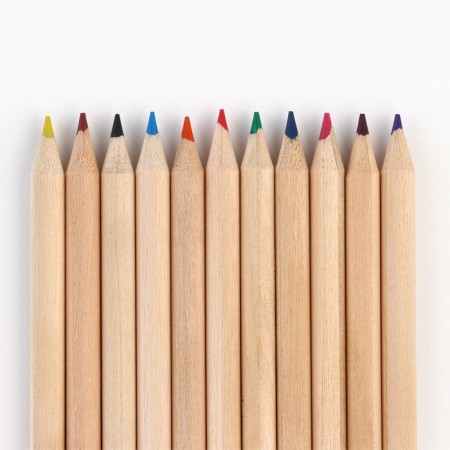 Colored pencils in a tube, 12 pcs. Mini wooden, sharpened "blue"-1