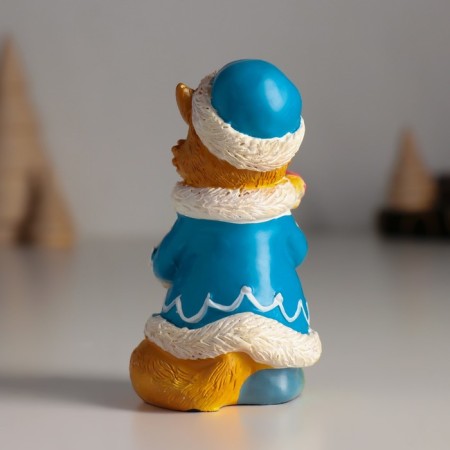 Souvenir Polystone "The Fox of the Snow Maiden with a Christmas tree" 4.5x4.5x8.5 cm-2