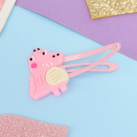 Invisibility for hair "Adele" (set 2 pcs) crocodile, 5.5 cm, pink-2