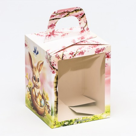 Easter box with the window "Easter basket" 15 x 15 x 18 cm-3