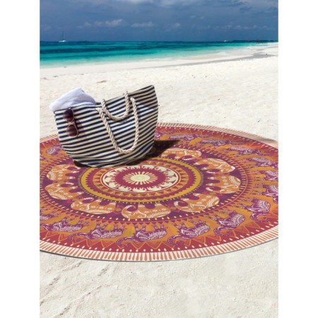 Pareo and beach rug "Elephant Mandala", D = 150 cm-2