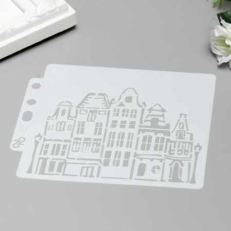 Stencil plastic "Architecture" 13x14 cm-1