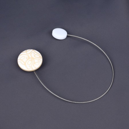 Picking for curtains "Circle", d = 4 cm, beige/white color-1