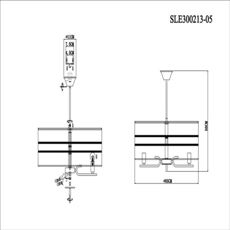 Ceiling EVOLUCE lamp. Sle300213-05. Almese. 5x40 watts, E14, 55x55x58 cm, champagne color-5