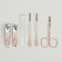 Manicure set, 6 items, in case, beige/peach color