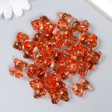 Decor for creativity plastic "Teddy bear" Red set 25 pcs 1.8x1.5x1 cm-2