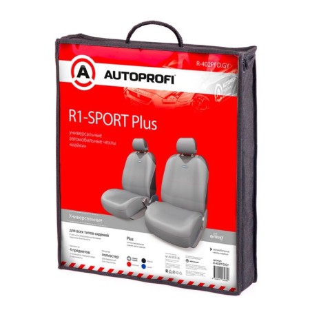 AutoProfi R-1 Sport Plus R-402PF D.GY CASHOL-MACHE, Front row, closed seat, polyester, 4 objects, dark gray color-1