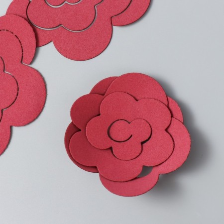 The workpiece of Foamiran "Flower Curly" 10x9.5 cm set 5 pcs. Burgundy