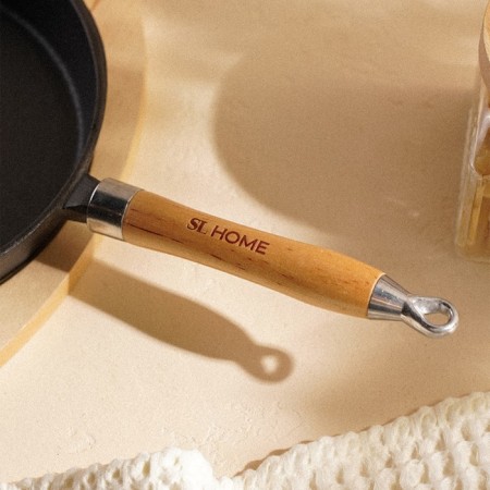 Cast -iron pan on a wooden stand Sl Home, D = 20, H = 4 cm, Black Color-7