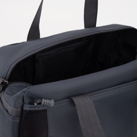 Sports bag with lightning, 2 outer pockets, gray color-2