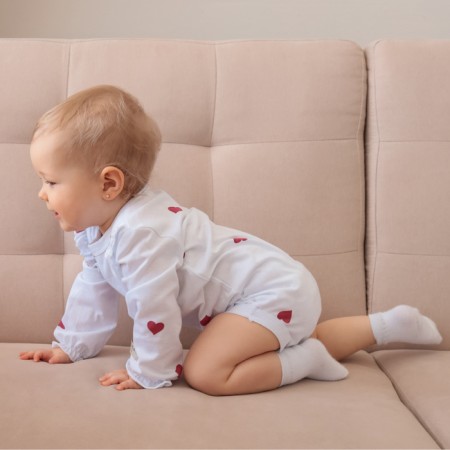 Body baby with minku ruffles, milk color, height 62-68 cm-5