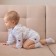 Body baby with minku ruffles, milk color, height 62-68 cm