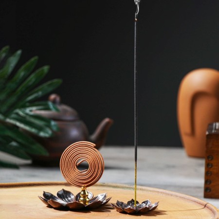 Cop for any incense "lotus", copper color, d = 8.8 cm-3