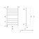 Domoterm electric heated towel rail "Quadro" P8, 500x800 mm, left, chrome