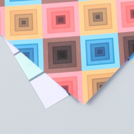 Scrapbooking paper bilateral "bright geometry" density 180 g 15.5x17 cm-4