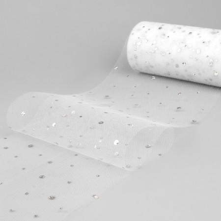 Fatin with sparkles, 15 cm, 11 ± 1 g/sq.m, 23 ± 1 m, white color No. 1-1