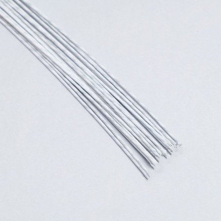 Floristic wire in a white paper braid, length 36 cm, 1.2 mm, set 20 pcs-1