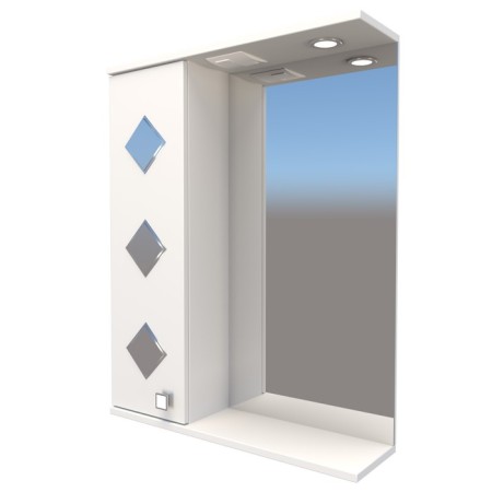 Cabinet-mirror quad (with backlight) left 55 15 cm x 55 cm x 70 cm