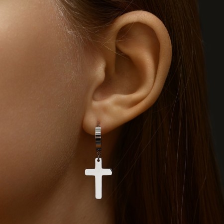 Earrings Metal Xuping cross classic, color silver-2