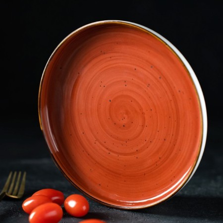 Ceramic serving dish "sapphire", 20 × 2.5 cm, orange color-7